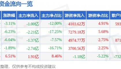 股票行情快报：爱施德（002416）12月17日主力资金净卖出1.00亿元