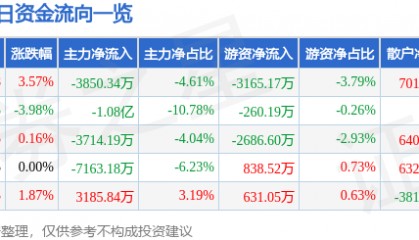 股票行情快报：东方国信（300166）8月28日主力资金净卖出3850.34万元