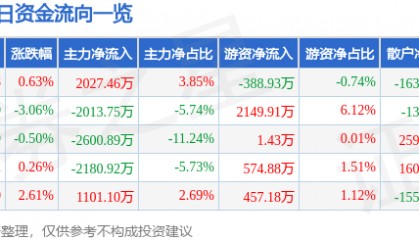 股票行情快报：美格智能（002881）7月31日主力资金净买入2027.46万元