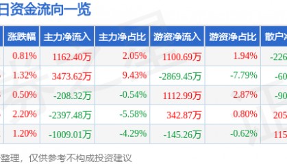 股票行情快报：数码视讯（300079）8月21日主力资金净买入1162.40万元