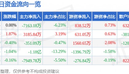 股票行情快报：东方国信（300166）8月25日主力资金净卖出7163.18万元